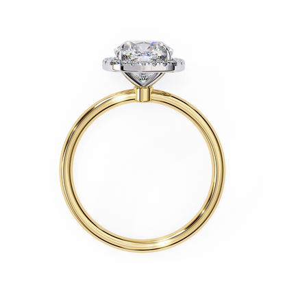1.91 CT Cushion and Round Cut Lab grown Diamond Halo Vintage Promise Ring - HIGHCARAT DIAMONDS