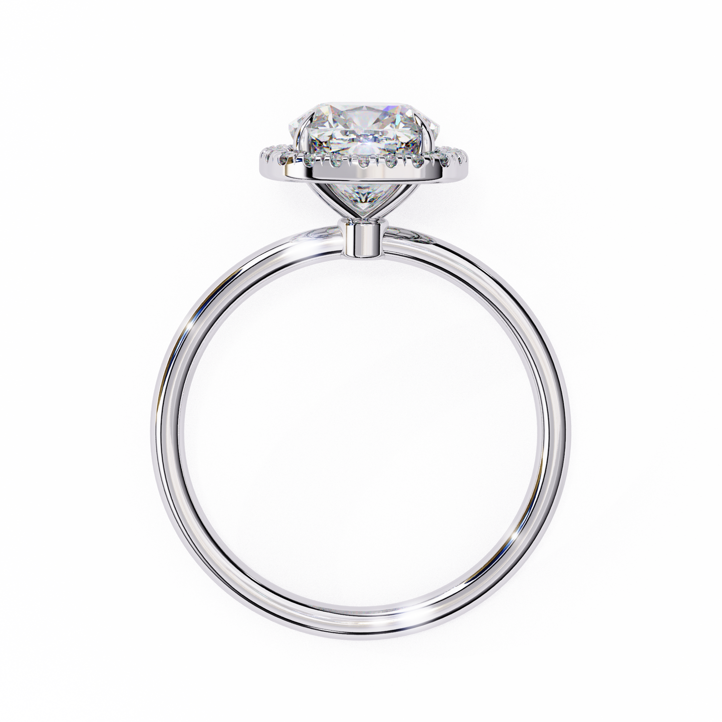 1.91 CT Cushion and Round Cut Lab grown Diamond Halo Vintage Promise Ring - HIGHCARAT DIAMONDS