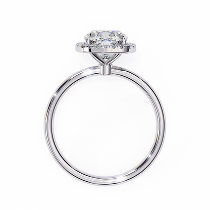 1.91 CT Cushion and Round Cut Lab grown Diamond Halo Vintage Promise Ring - HIGHCARAT DIAMONDS
