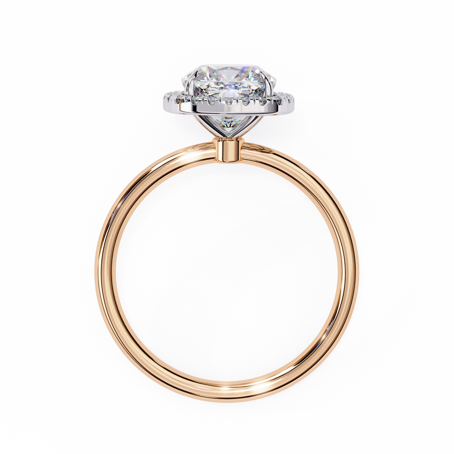 1.91 CT Cushion and Round Cut Lab grown Diamond Halo Vintage Promise Ring - HIGHCARAT DIAMONDS