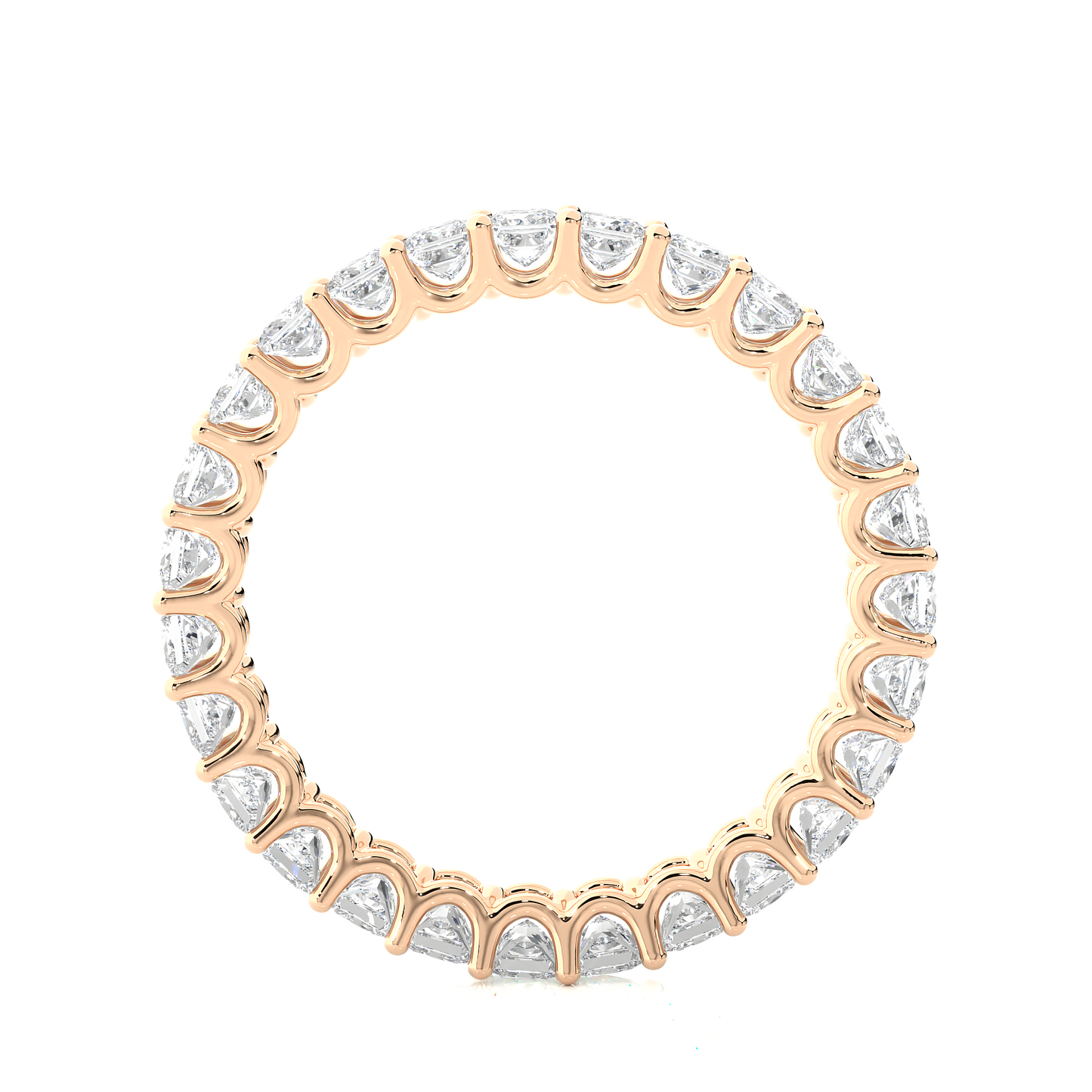 1.93 Ct Princess Cut Lab Grown Diamond 14k Solid Rose Gold Anniversary Full Eternity Band Ring For Her - HIGHCARAT DIAMONDS