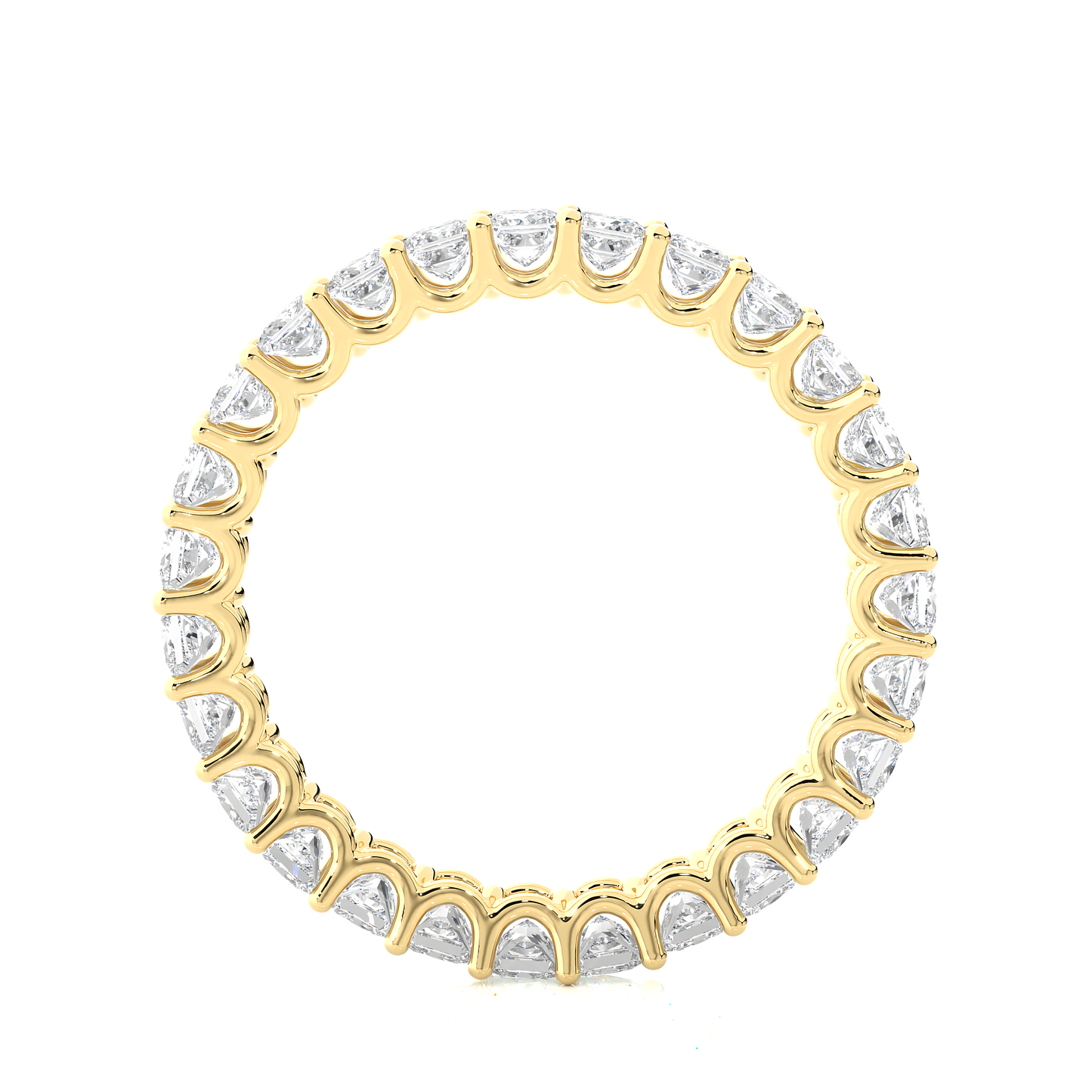 1.93 Ct Princess Cut Lab Grown Diamond 14k Solid Rose Gold Anniversary Full Eternity Band Ring For Her - HIGHCARAT DIAMONDS