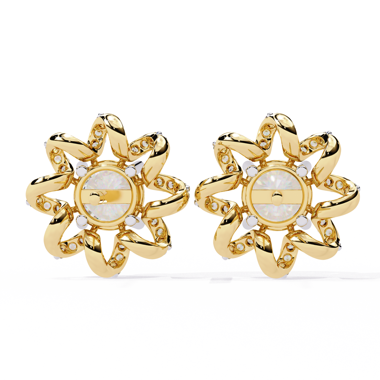 Dainty Flower Shape 1.93Ct Round Cut Lab Grown Diamond Antique Elegant Handmade Stud Earring For Women's - HIGHCARAT DIAMONDS