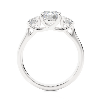 1.95 Ct Three Stone Round Cut Lab grown Engagement Ring  14K Gold Wedding Ring - HIGHCARAT DIAMONDS