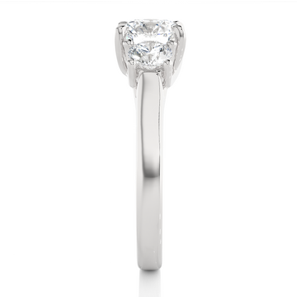 1.95 Ct Three Stone Round Cut Lab grown Engagement Ring  14K Gold Wedding Ring - HIGHCARAT DIAMONDS