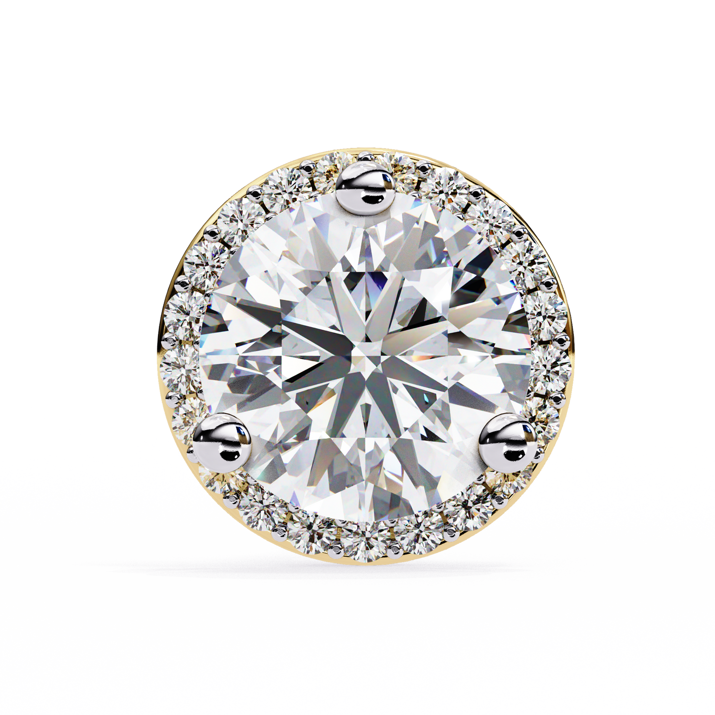1.95Ct Round Cut Diamond Halo Style Cluster Art Deco Prong Set Dainty Handcrafted Party Wear Stud Earring Gift For Her - HIGHCARAT DIAMONDS