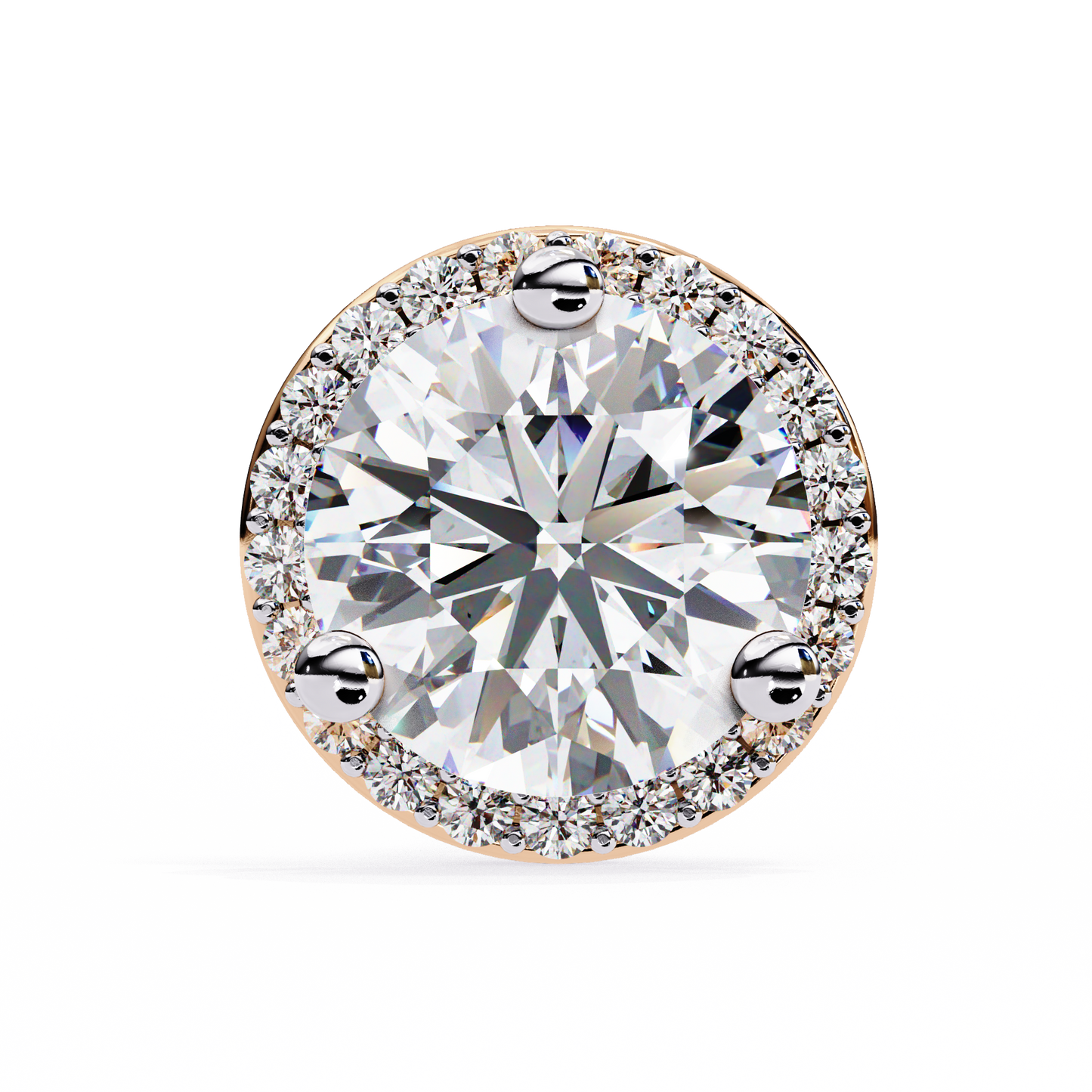 1.95Ct Round Cut Diamond Halo Style Cluster Art Deco Prong Set Dainty Handcrafted Party Wear Stud Earring Gift For Her - HIGHCARAT DIAMONDS