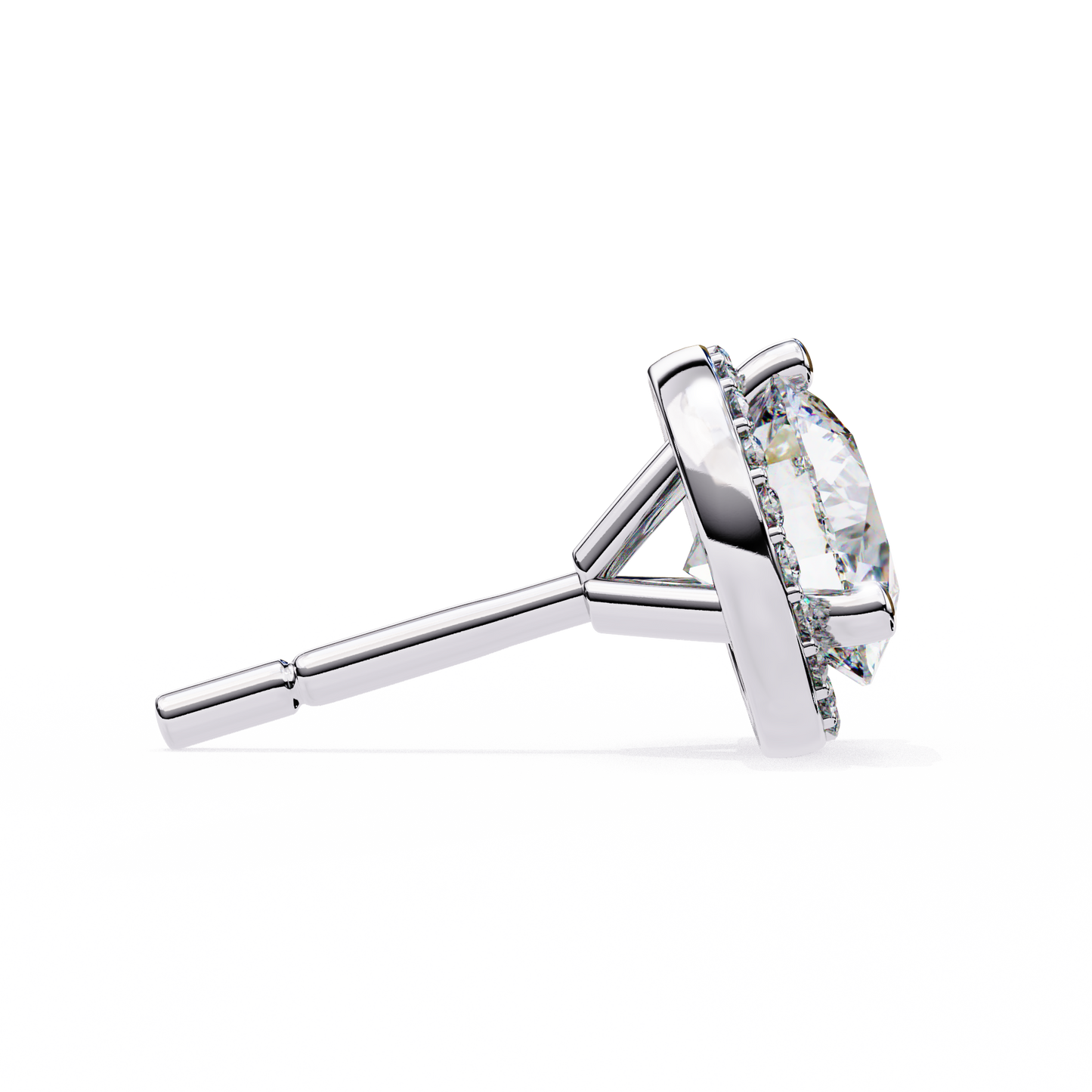 1.95Ct Round Cut Diamond Halo Style Cluster Art Deco Prong Set Dainty Handcrafted Party Wear Stud Earring Gift For Her - HIGHCARAT DIAMONDS