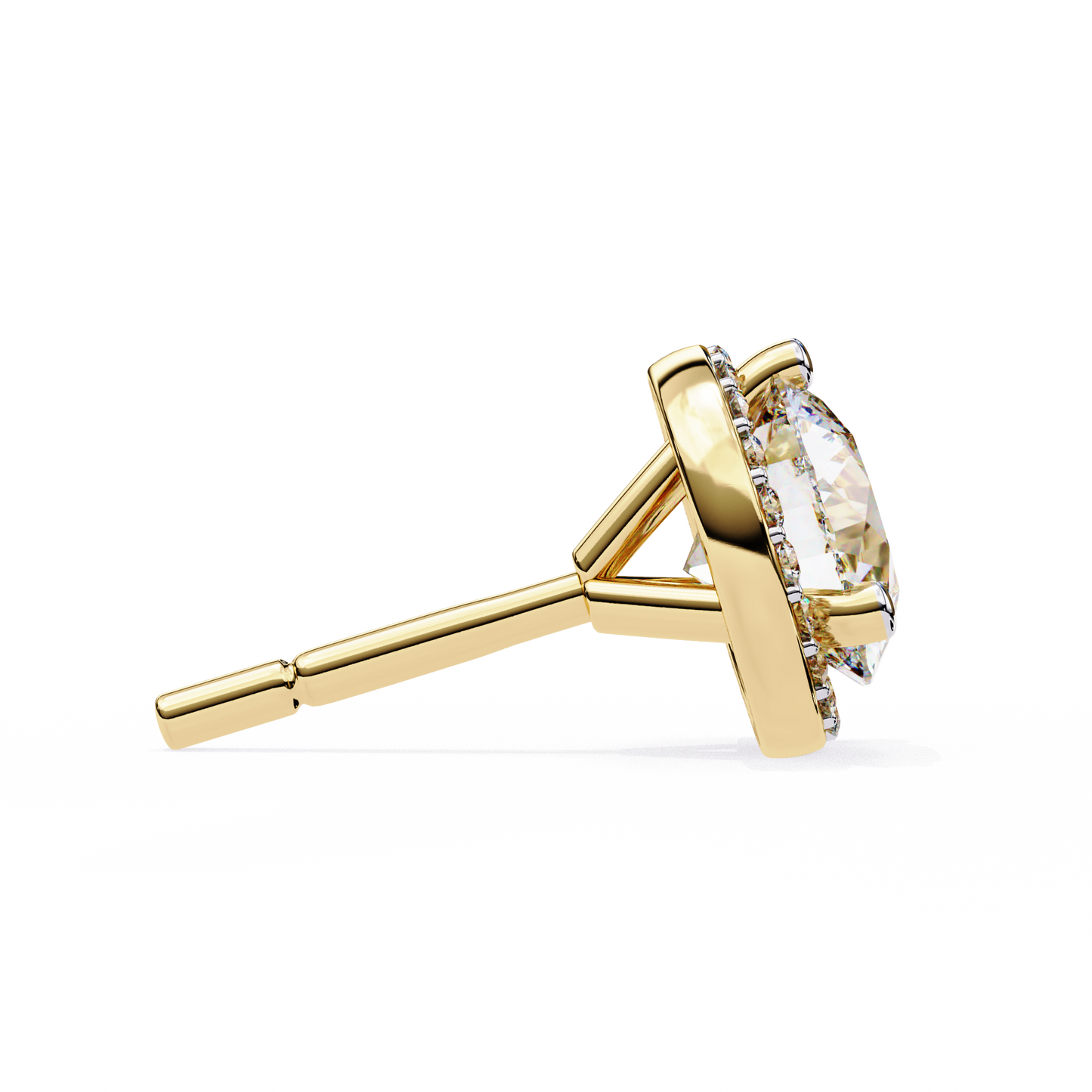 1.95Ct Round Cut Diamond Halo Style Cluster Art Deco Prong Set Dainty Handcrafted Party Wear Stud Earring Gift For Her - HIGHCARAT DIAMONDS