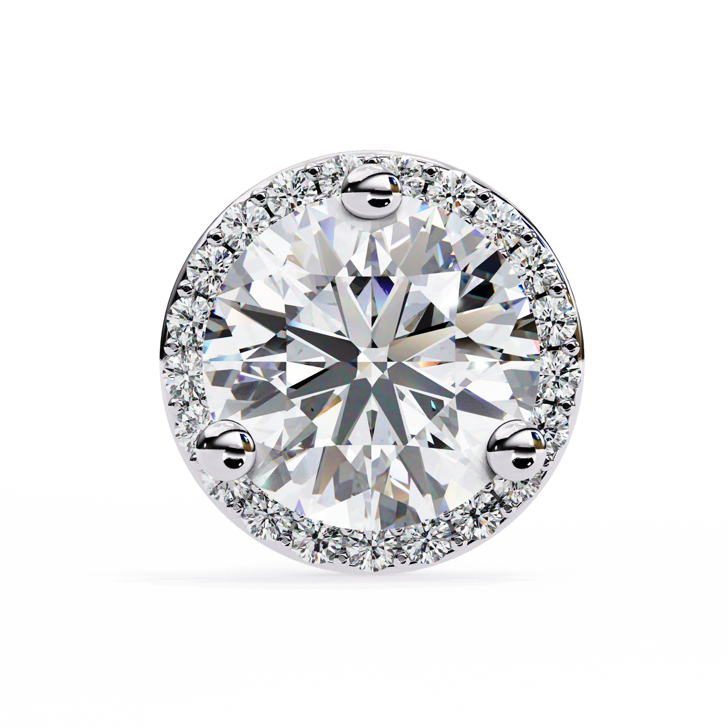 1.95Ct Round Cut Diamond Halo Style Cluster Art Deco Prong Set Dainty Handcrafted Party Wear Stud Earring Gift For Her - HIGHCARAT DIAMONDS