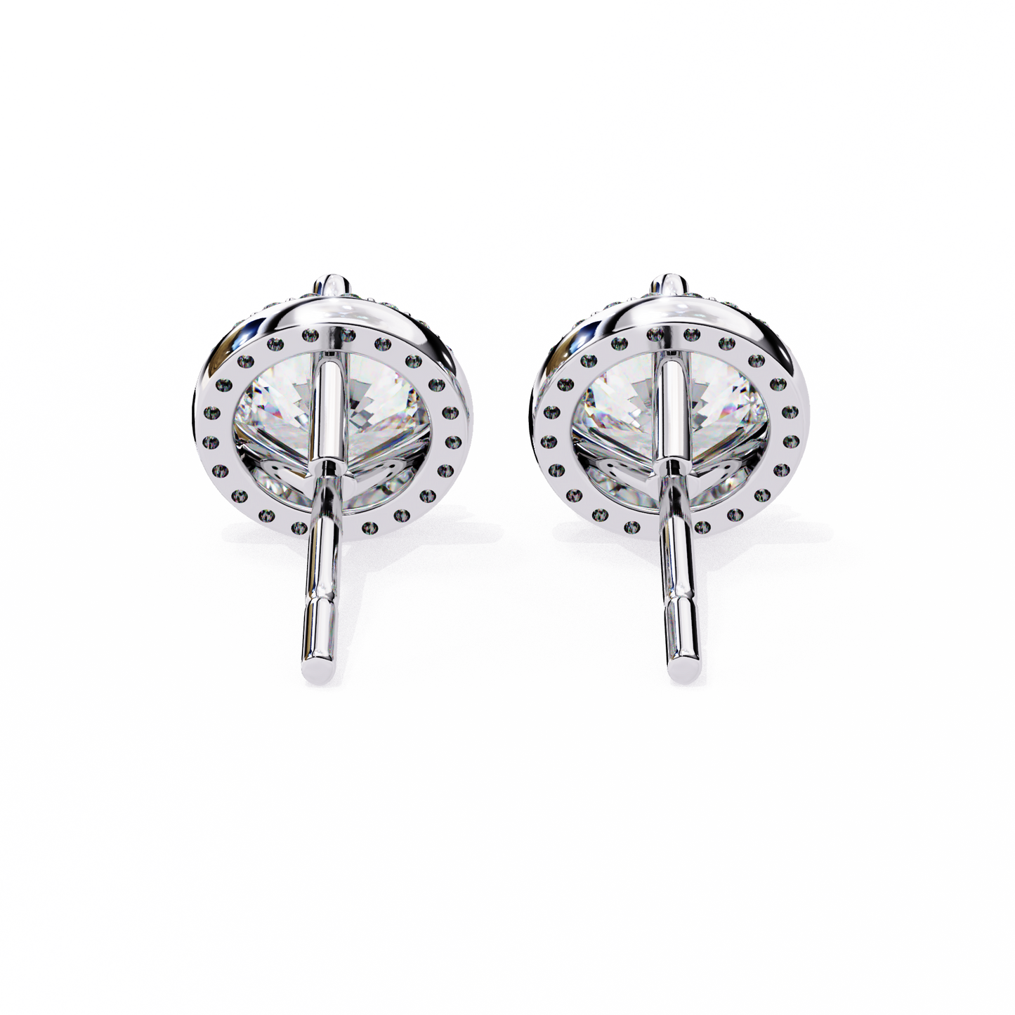1.95Ct Round Cut Diamond Halo Style Cluster Art Deco Prong Set Dainty Handcrafted Party Wear Stud Earring Gift For Her - HIGHCARAT DIAMONDS
