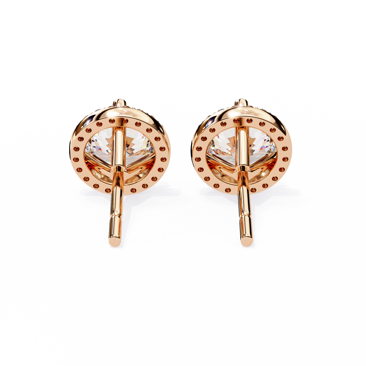 1.95Ct Round Cut Diamond Halo Style Cluster Art Deco Prong Set Dainty Handcrafted Party Wear Stud Earring Gift For Her - HIGHCARAT DIAMONDS