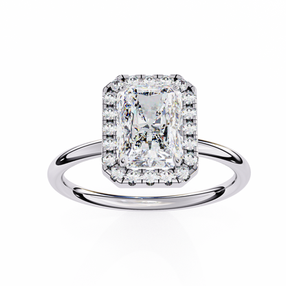 1.96 CT Elegant Radiant and Round Cut Diamond Solitaire Ring  Adjustable Design in 14K, 10K, or 18K Solid Gold, Perfect for Daily Wear
