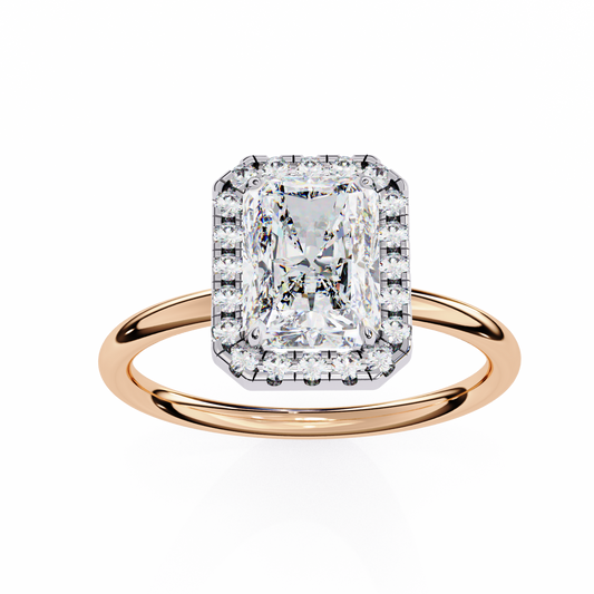 1.96 CT Elegant Radiant and Round Cut Diamond Solitaire Ring  Adjustable Design in 14K, 10K, or 18K Solid Gold, Perfect for Daily Wear - HIGHCARAT DIAMONDS