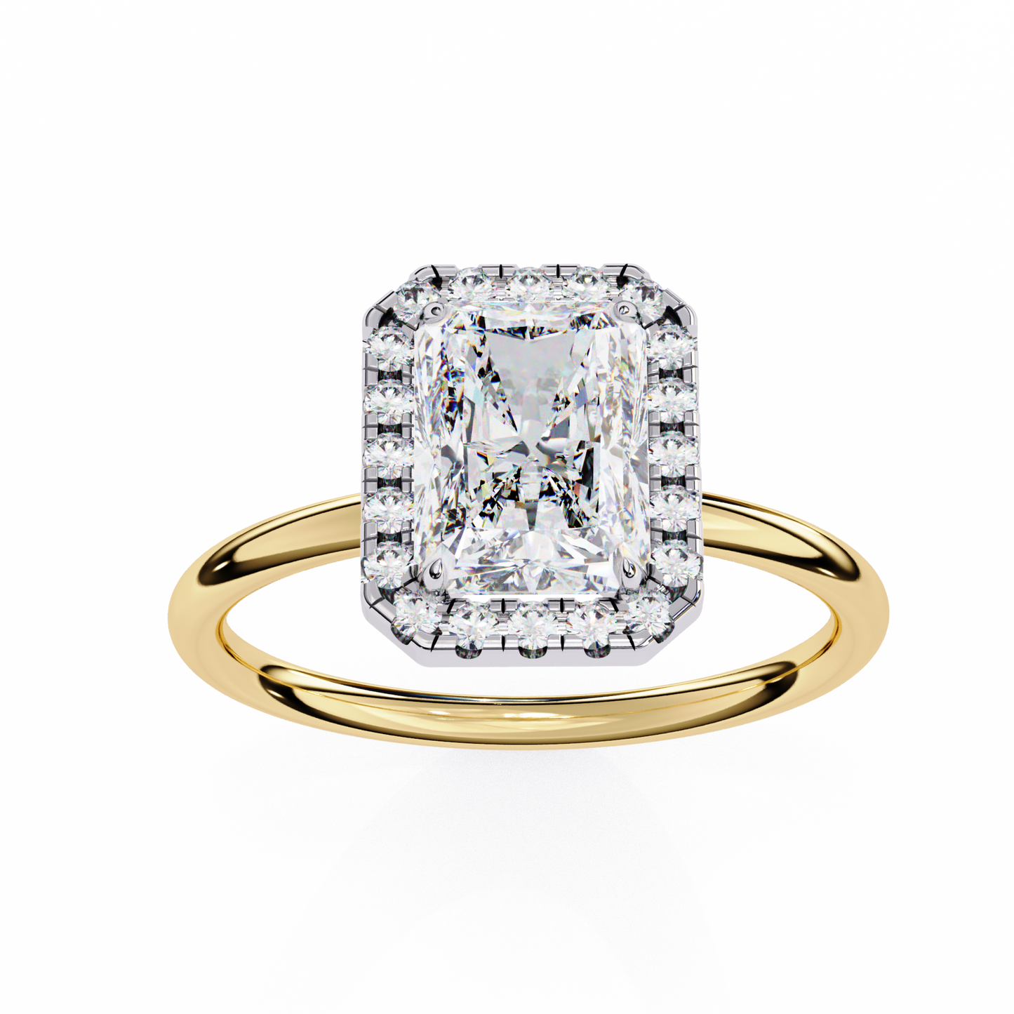 1.96 CT Elegant Radiant and Round Cut Diamond Solitaire Ring  Adjustable Design in 14K, 10K, or 18K Solid Gold, Perfect for Daily Wear