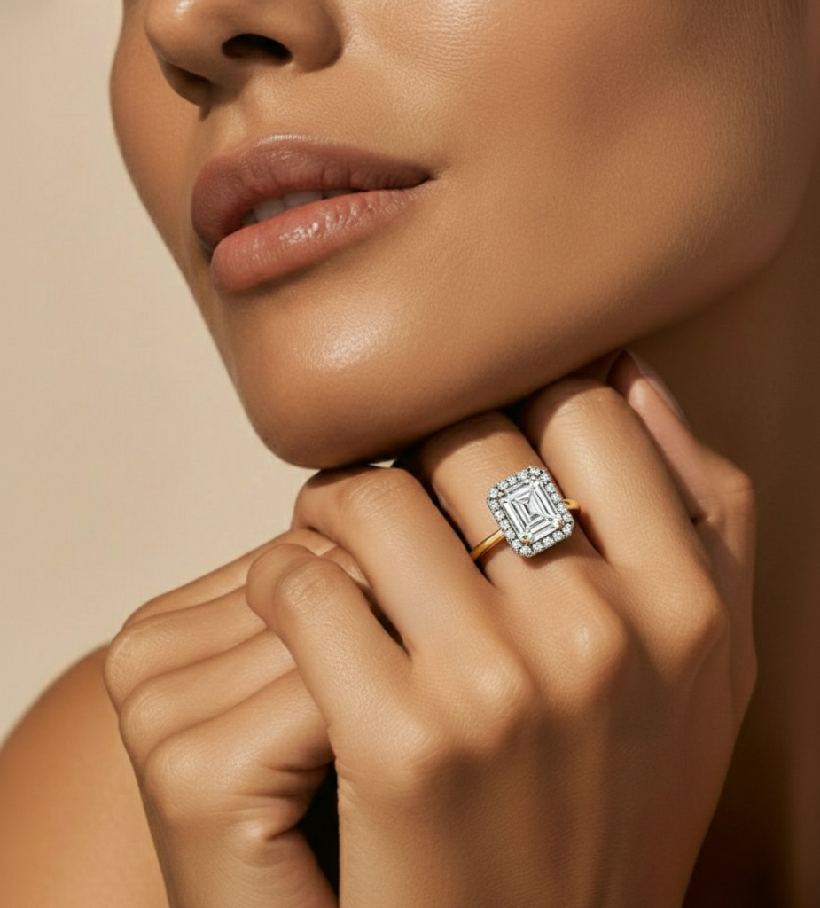 1.96 CT Elegant Radiant and Round Cut Diamond Solitaire Ring  Adjustable Design in 14K, 10K, or 18K Solid Gold, Perfect for Daily Wear