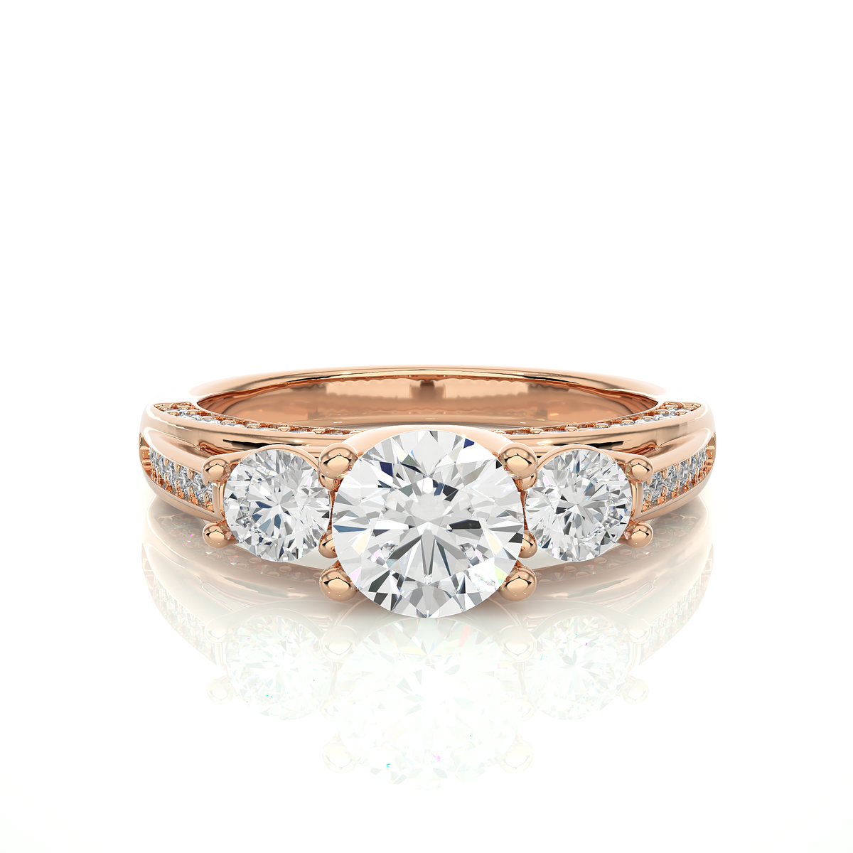 10K Solid Gold Ring, 1.98 Carat Round Cut Lab Grown Diamond Sparkling Diamond Ring  for Proposal Gift - HIGHCARAT DIAMONDS