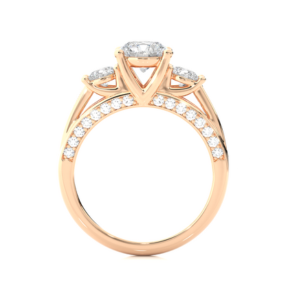 10K Solid Gold Ring, 1.98 Carat Round Cut Lab Grown Diamond Sparkling Diamond Ring  for Proposal Gift - HIGHCARAT DIAMONDS