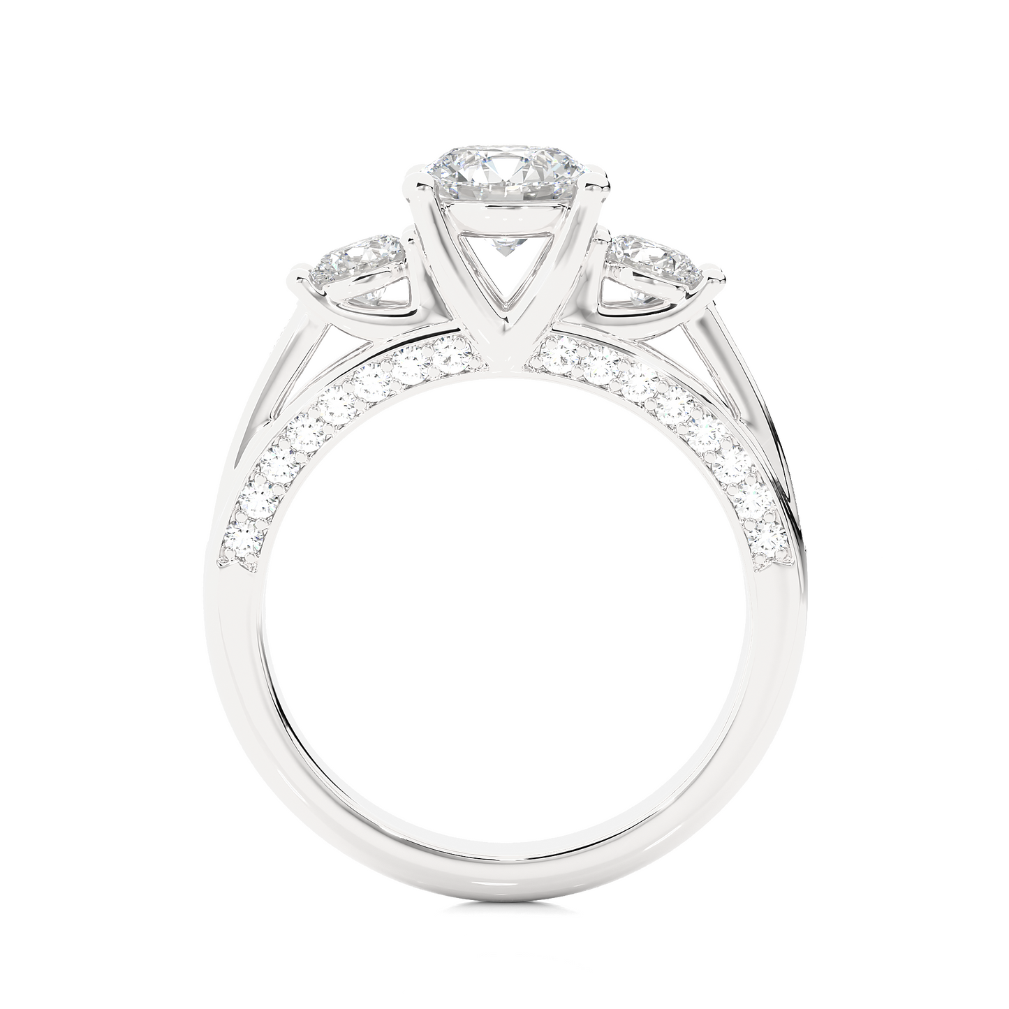 10K Solid Gold Ring, 1.98 Carat Round Cut Lab Grown Diamond Sparkling Diamond Ring  for Proposal Gift - HIGHCARAT DIAMONDS