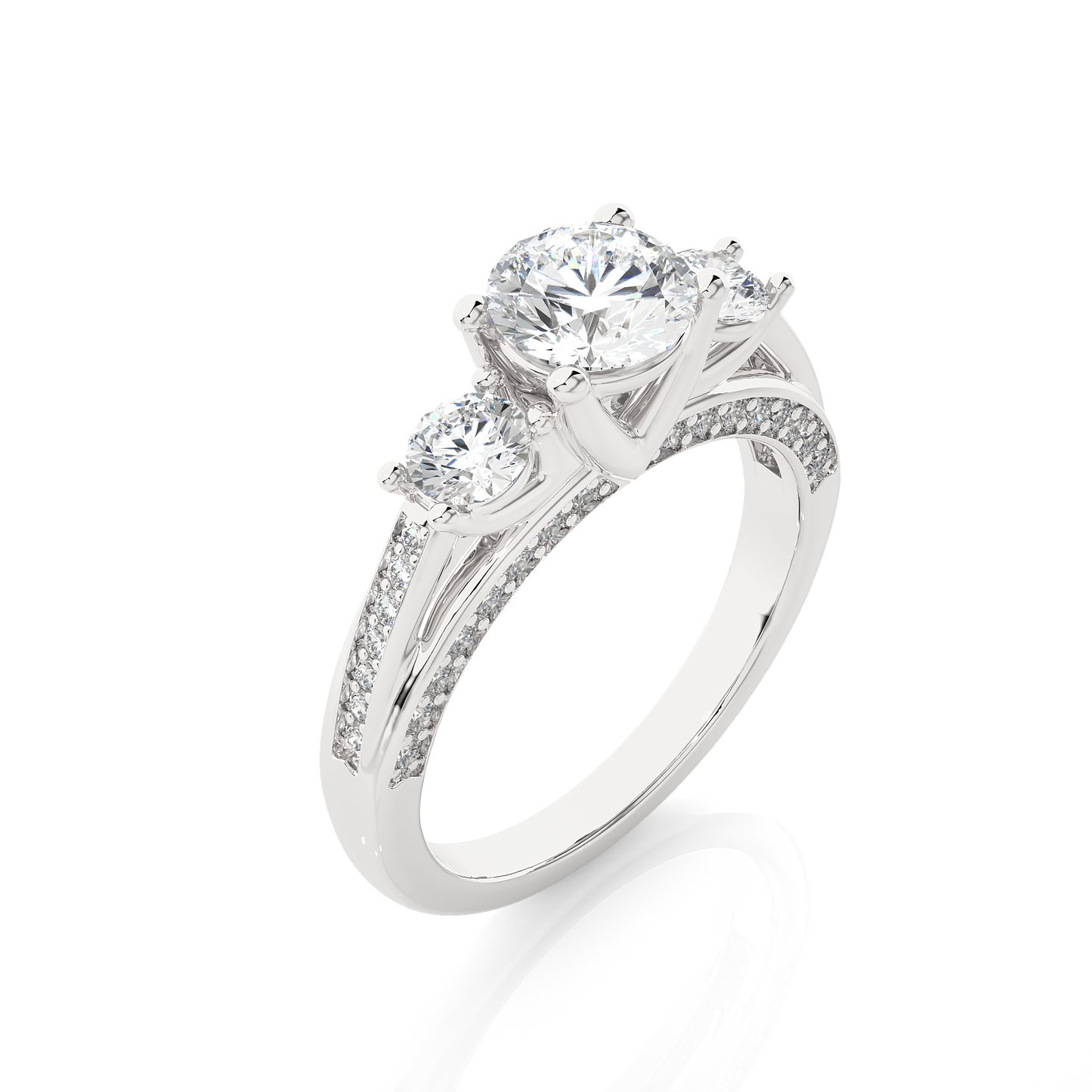 10K Solid Gold Ring, 1.98 Carat Round Cut Lab Grown Diamond Sparkling Diamond Ring  for Proposal Gift - HIGHCARAT DIAMONDS