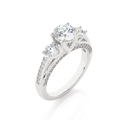 10K Solid Gold Ring, 1.98 Carat Round Cut Lab Grown Diamond Sparkling Diamond Ring  for Proposal Gift - HIGHCARAT DIAMONDS
