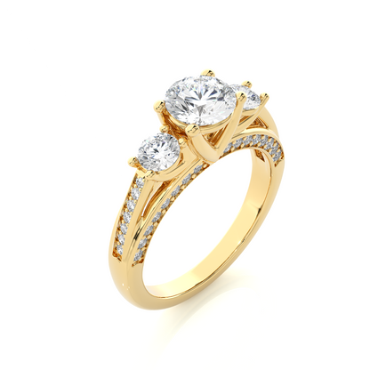 10K Solid Gold Ring, 1.98 Carat Round Cut Lab Grown Diamond Sparkling Diamond Ring  for Proposal Gift - HIGHCARAT DIAMONDS