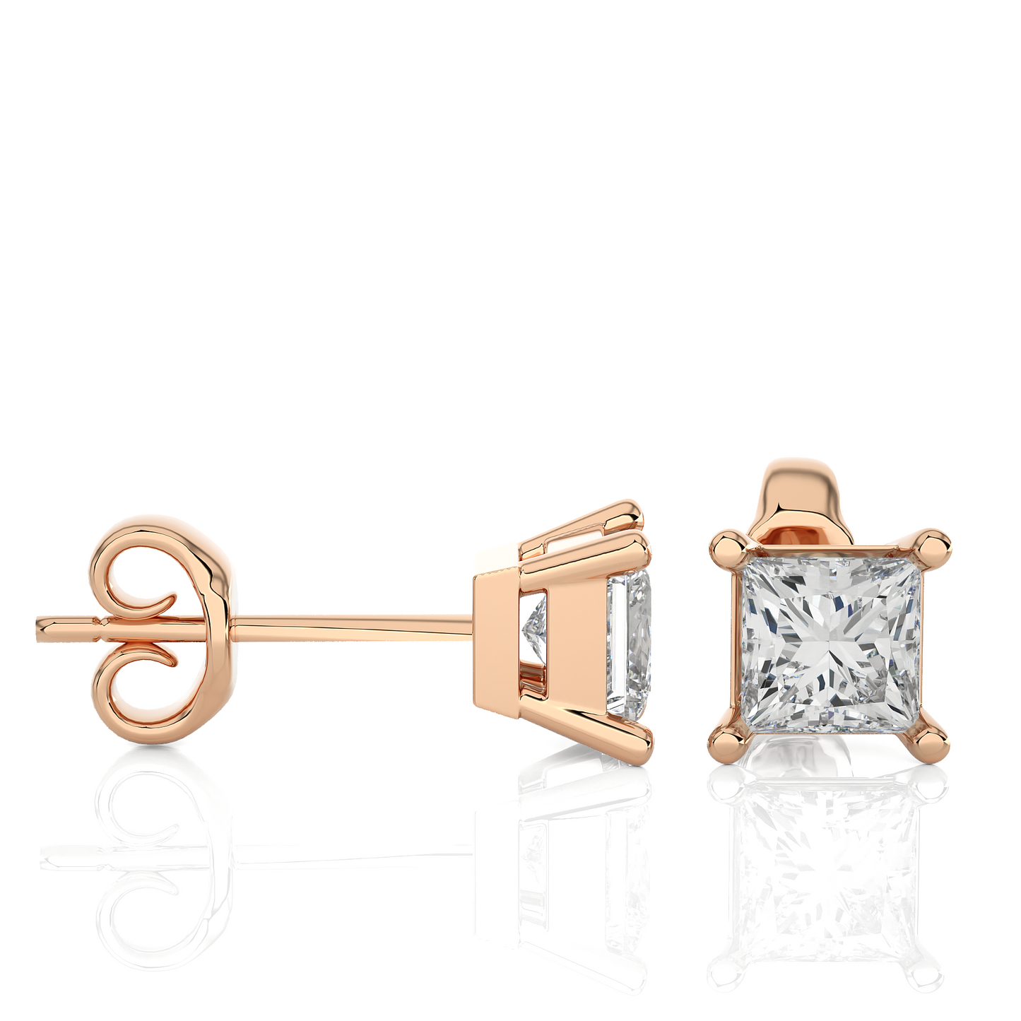 1 Carat Princess Cut Labgrown Diamond Stud Earrings Classic Sparkle For Every Occasion - HIGHCARAT DIAMONDS