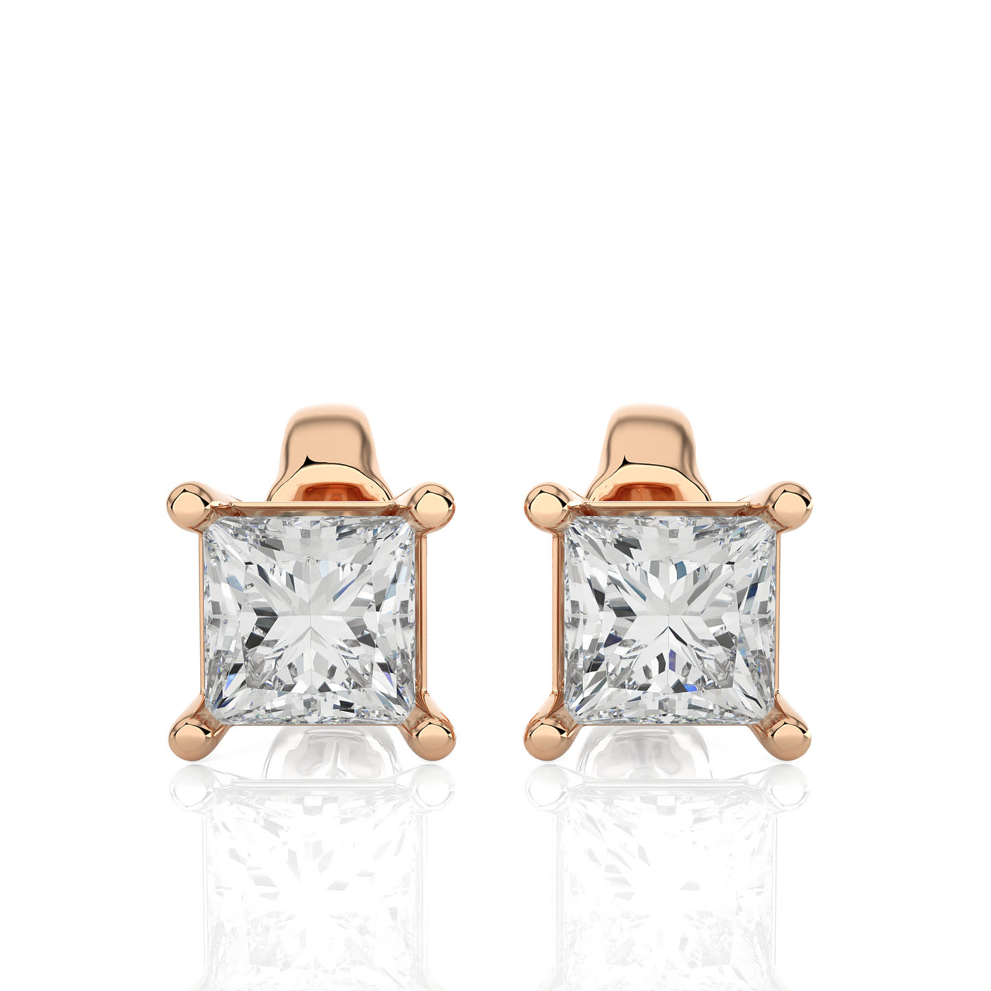 1 Carat Princess Cut Labgrown Diamond Stud Earrings Classic Sparkle For Every Occasion - HIGHCARAT DIAMONDS