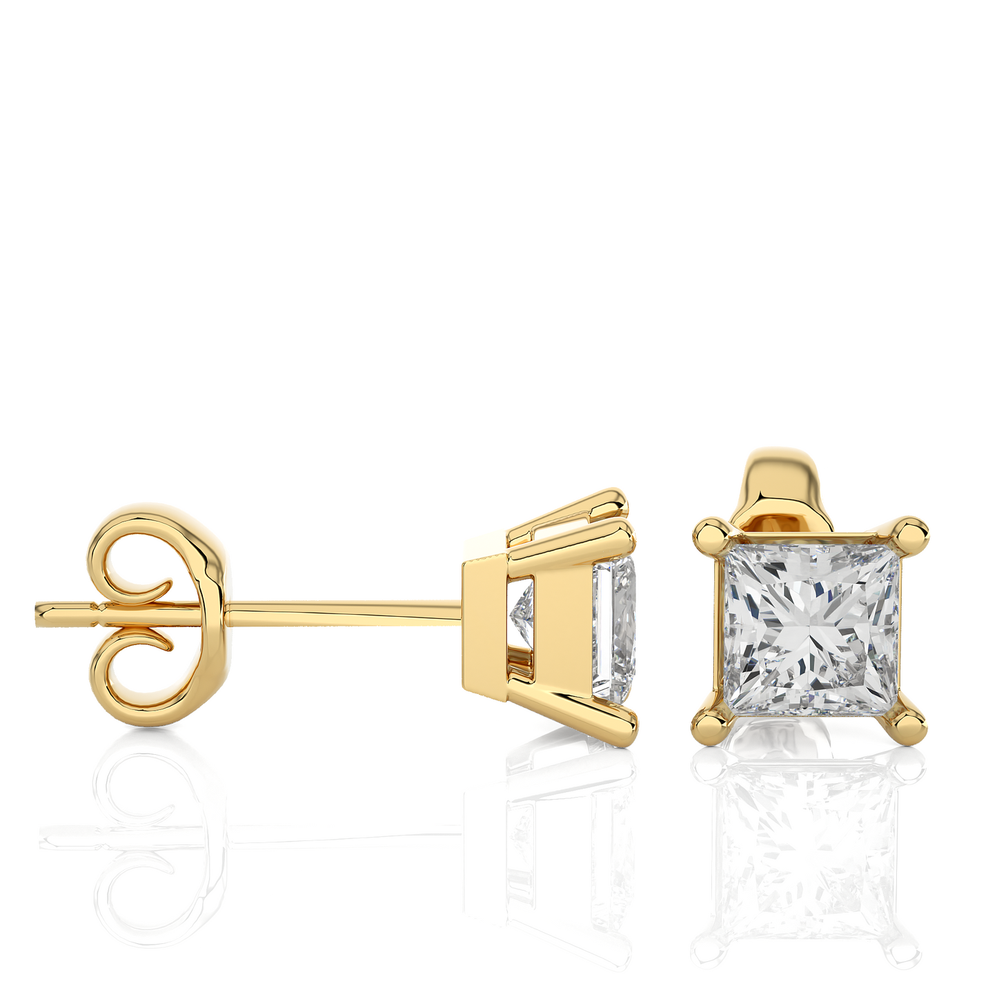 1 Carat Princess Cut Labgrown Diamond Stud Earrings Classic Sparkle For Every Occasion - HIGHCARAT DIAMONDS