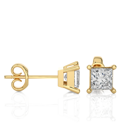 1 Carat Princess Cut Labgrown Diamond Stud Earrings Classic Sparkle For Every Occasion - HIGHCARAT DIAMONDS