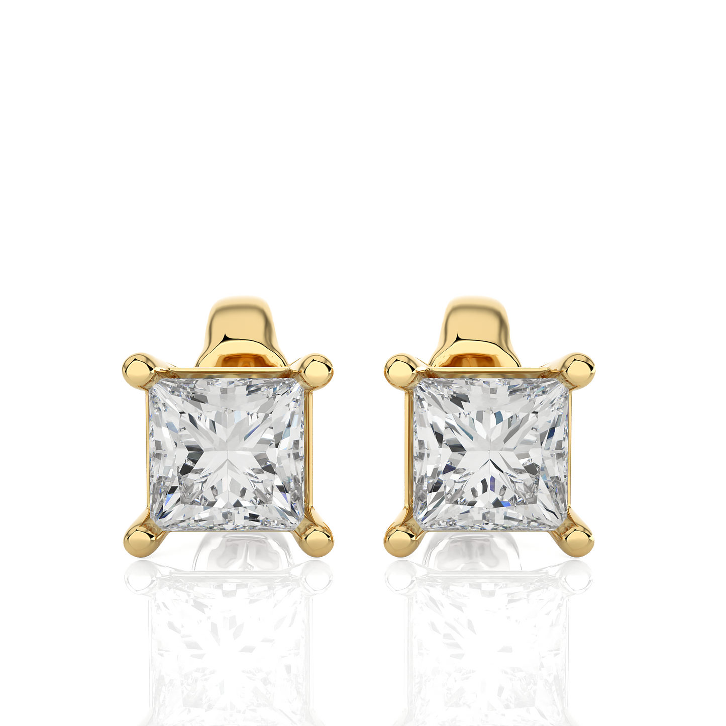 1 Carat Princess Cut Labgrown Diamond Stud Earrings Classic Sparkle For Every Occasion - HIGHCARAT DIAMONDS