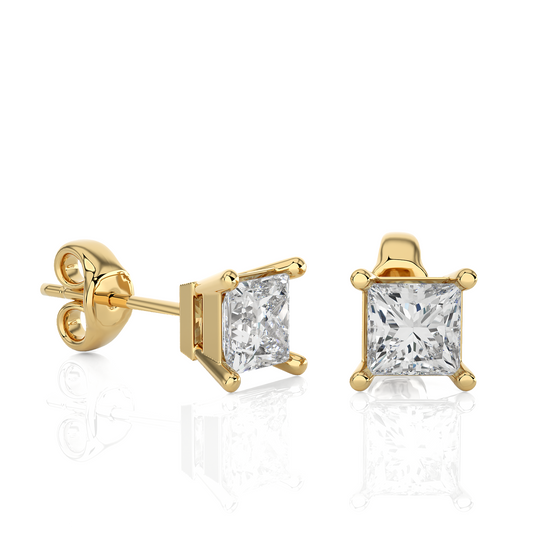1 Carat Princess Cut Labgrown Diamond Stud Earrings Classic Sparkle For Every Occasion - HIGHCARAT DIAMONDS