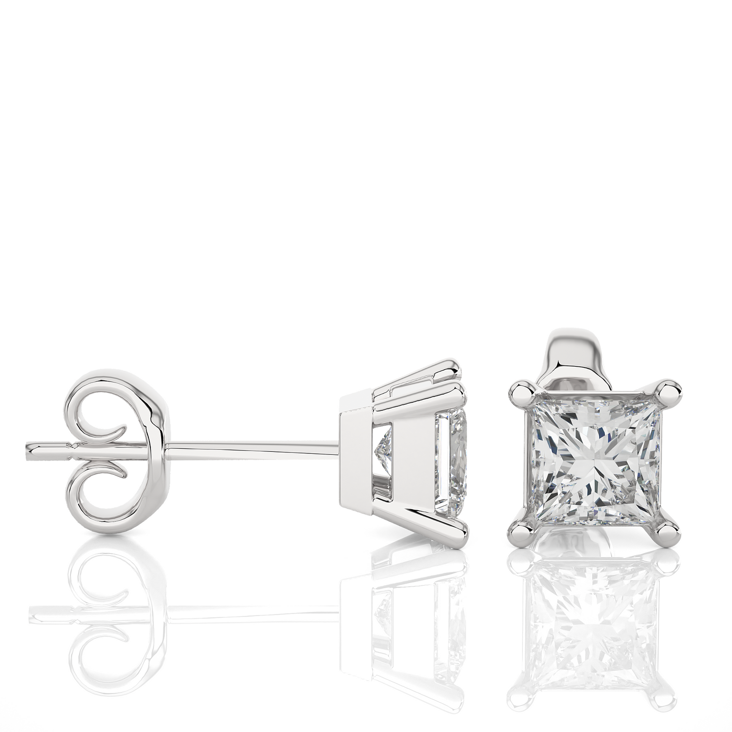 1 Carat Princess Cut Labgrown Diamond Stud Earrings Classic Sparkle For Every Occasion - HIGHCARAT DIAMONDS