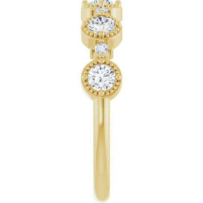 14K Yellow 1/2 CTW Lab-Grown Diamond Halo-Style Anniversary Band