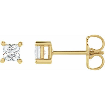 14K White  Square 1/5 CTW Lab-Grown Diamond Earrings
