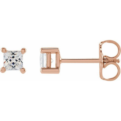 14K White  Square 1/5 CTW Lab-Grown Diamond Earrings