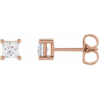 14K White  Square 1/5 CTW Lab-Grown Diamond Earrings