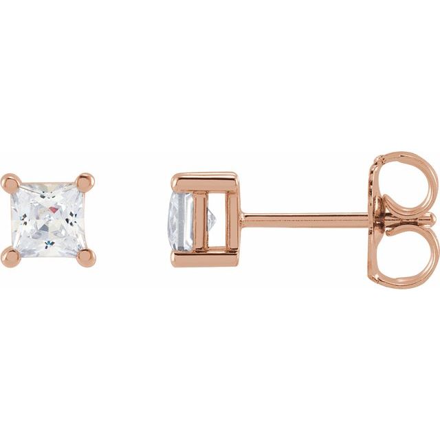 14K White  Square 1/5 CTW Lab-Grown Diamond Earrings