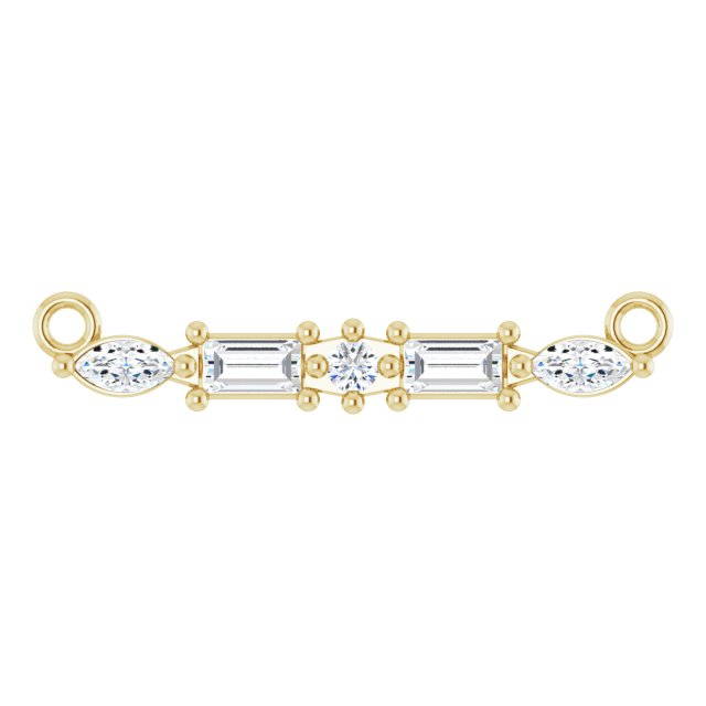14K White 1/6 CTW Natural Diamond Bar Necklace Center