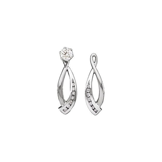 14K White 1/5 CTW Natural Diamond Earring Jackets