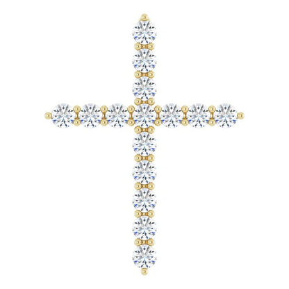 14K Yellow 1/4 CTW Lab-Grown Diamond Cross Pendant
