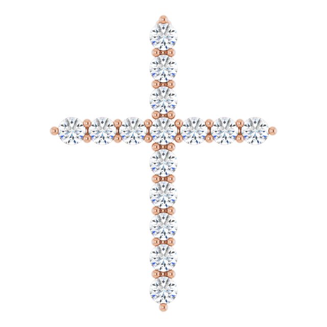 14K Yellow 1/4 CTW Lab-Grown Diamond Cross Pendant