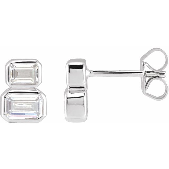 14K Yellow 1 CTW Lab-Grown Diamond Two-Stone Stud Earrings