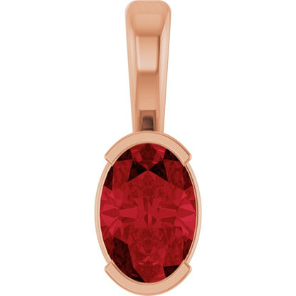 14K Rose Lab-Grown Ruby Pendant