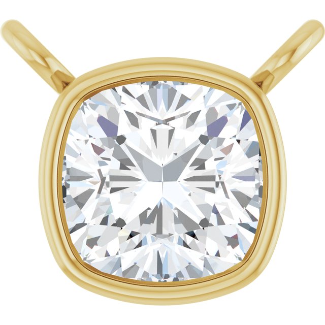 14K Yellow 5/8 CT Lab-Grown Diamond Necklace Center