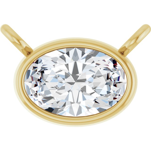 14K Yellow 1/4 CT Lab-Grown Diamond Necklace Center