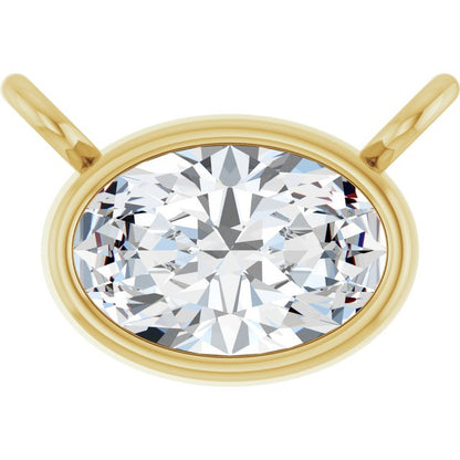 14K Yellow 1/4 CT Lab-Grown Diamond Necklace Center