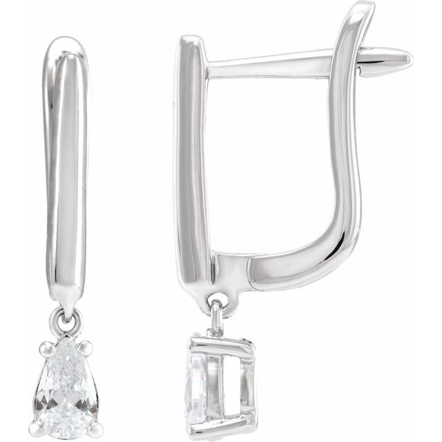 14K Yellow 1/2 CTW Lab-Grown Diamond Lever Back Earrings