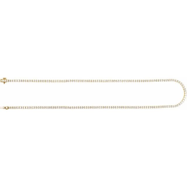14K Yellow 7 1/4 CTW Lab-Grown Diamond Line 16" Necklace
