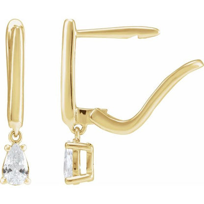 14K Yellow 1/2 CTW Lab-Grown Diamond Lever Back Earrings